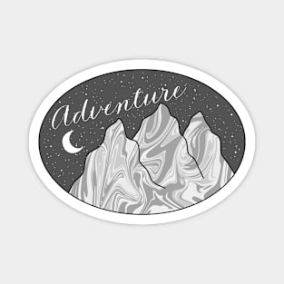 Adventure Moon and Mountains in an Oval, Made by EndlessEmporium Magnet