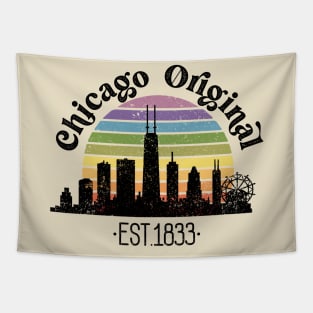 Chicago Original Retro Rainbow Tapestry