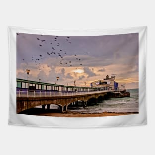 Bournemouth Pier And Beach Dorset England Tapestry