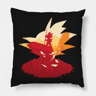 Goku Beautiful Sunset Silhouette - The Son in the Red Forest Pillow