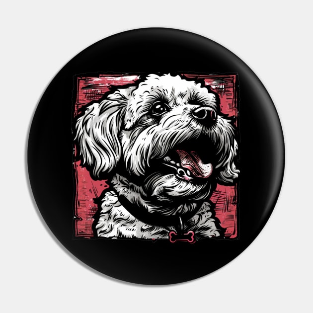 Retro Art Poodle Dog Lover Pin by June Sixteen