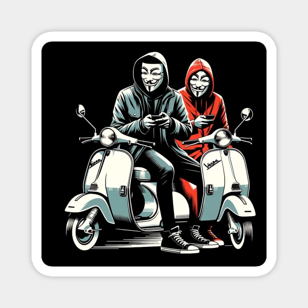 Hackers on Scooters Magnet by Hack The Planet