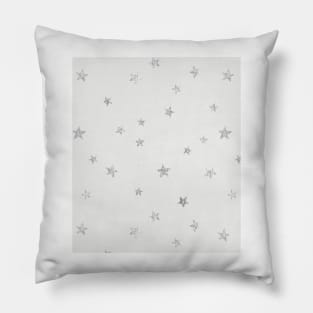Pretty Y2K Glitter Stars Design in Silver Pillow