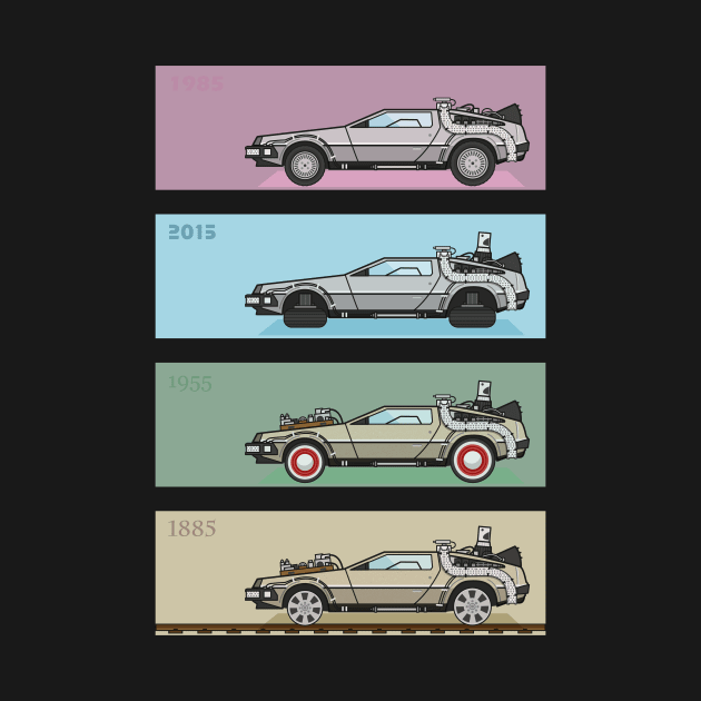 Back to the Future - Delorean x 4 by MGulin