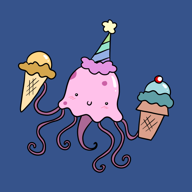 Party Jellyfish with Two Icecream Cones by saradaboru