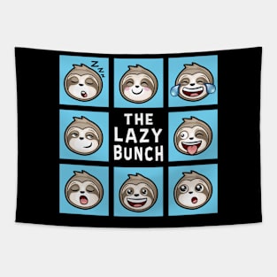 THE LAZY BUNCH Funny Sloths Tapestry