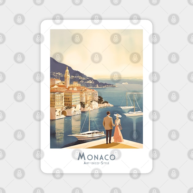 Monaco Romance in Art Deco Style Magnet by POD24