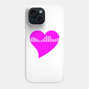 Pink Graphic Equalizer Heart Phone Case