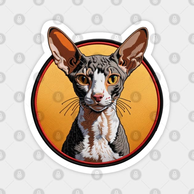 Cornish Rex Embroidered Patch Magnet by Xie