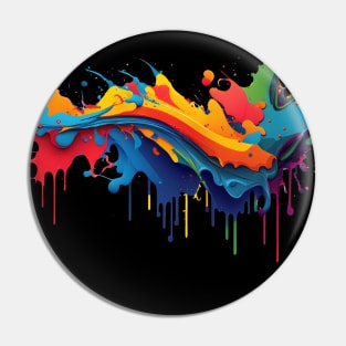 Colorful paint 3d splash. Isolated element on the  transparent background. Pin