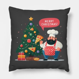 Chef Around The Christmas Tree Pillow