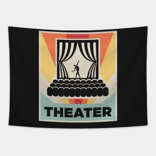 Vintage 70s Style Theater Poster Tapestry