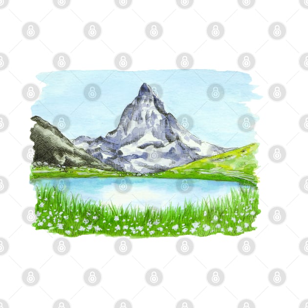 Matterhorn Watercolour by samanthagarrett