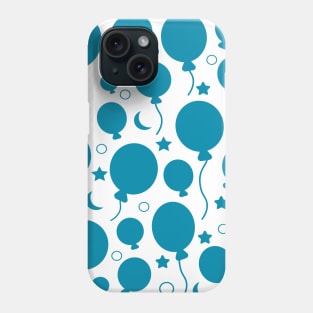 Blue festive party balloons pattern design Phone Case