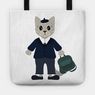 Cat schoolboy Tote