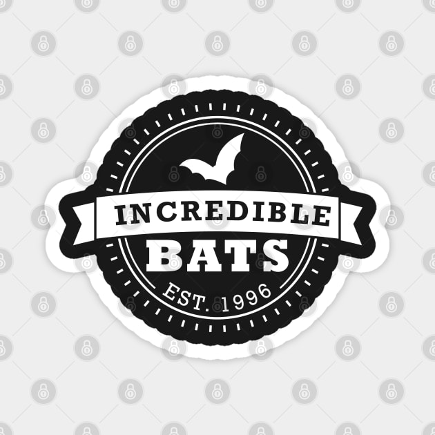 Incredible Bats Circle Logo White Magnet by Jujufox