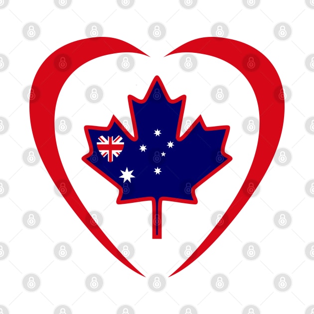 Australian Canadian Multinational Patriot Flag Series (Heart) by Village Values