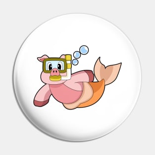 Pig Swimming Snorkel Pin