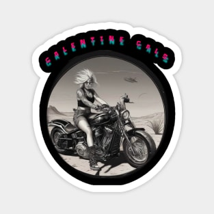 Galentines gal on a motorcycle Magnet