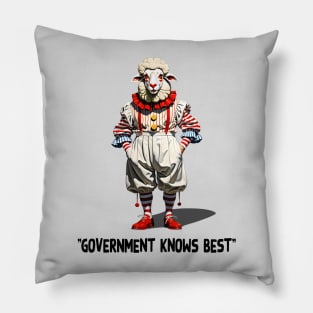 Government Knows Best Sheeple Clown Pillow