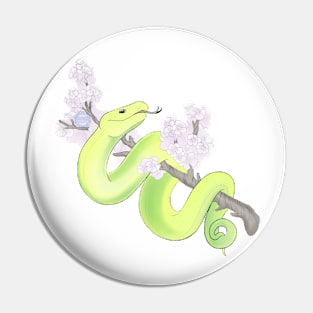 White Sakura Viper: Green Pin