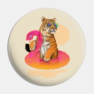 Chillin (Flamingo Tiger) Pin