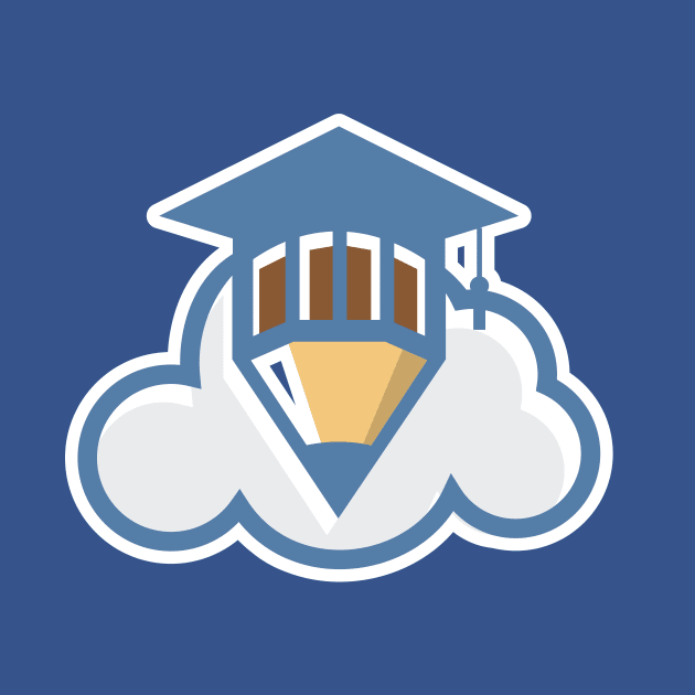 Pencil cloud sticker logo design. Education logo concept. Cloud education logo vector, cloud and pencil sticker design icon. by AlviStudio