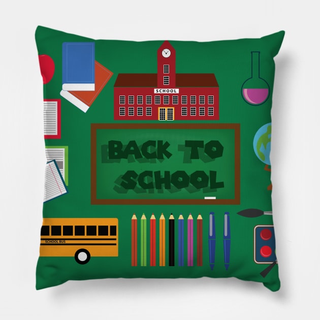 back to school Pillow by Ahmed ALaa