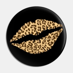 Leopard Print Lips Pin