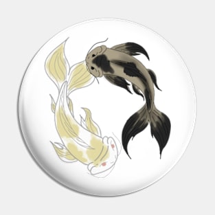 Ying and Yang Koil Fish Pin