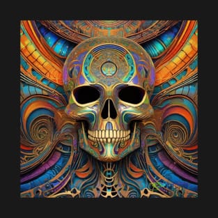 Cosmic Psychedelic Skull - Trippy Patterns 90 T-Shirt