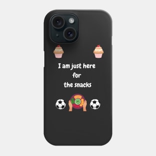 Funny I am just here for the snacks  football watching design Phone Case