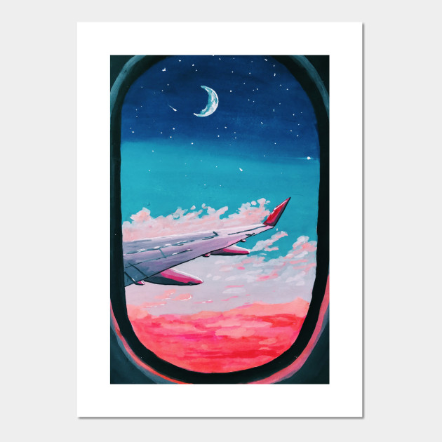 Fiery Airplane Window Airplane Posters And Art Prints