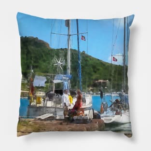 Boats - Relaxing at the Dock Pillow