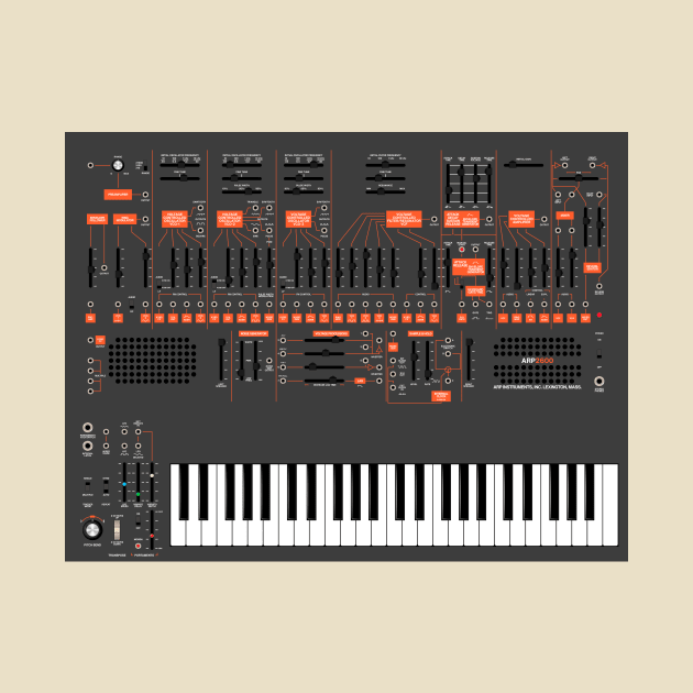 ARP 2600 - Orange/Grey - With Keyboard by RetroFitted