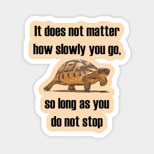 It Does Not Matter How Slowly You Go Tortoise Motivational Quote Magnet