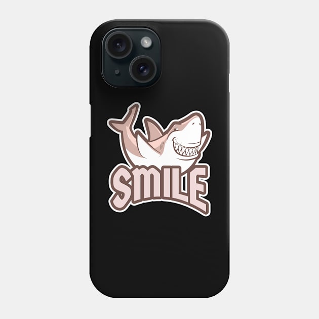 Smile Pink Shark Phone Case by Calmavibes