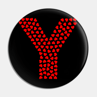 Letter Y Heart Shape Initial Pin