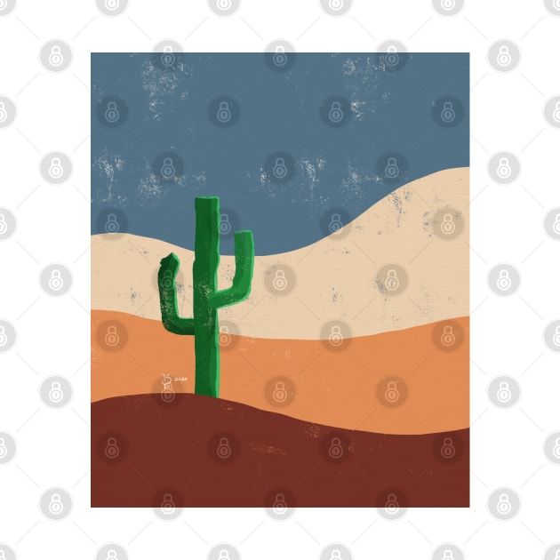 Desert Cactus Minimalist Artwork Gift by teeleoshirts