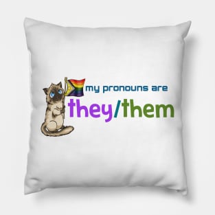 My Pronouns with Chocolate (They/Them) Pillow