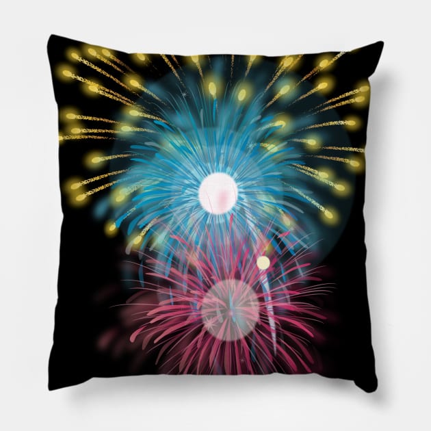 The colourful firework Pillow by Imutobi