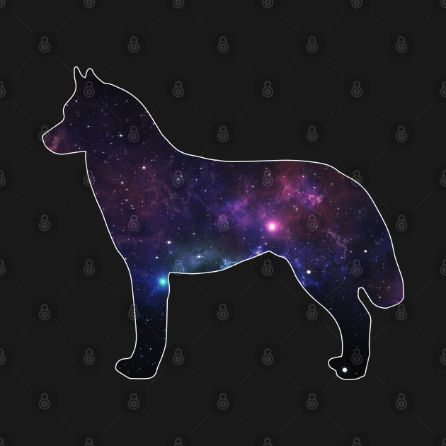 Galaxy Siberian Husky Silhouette by doglovershirts