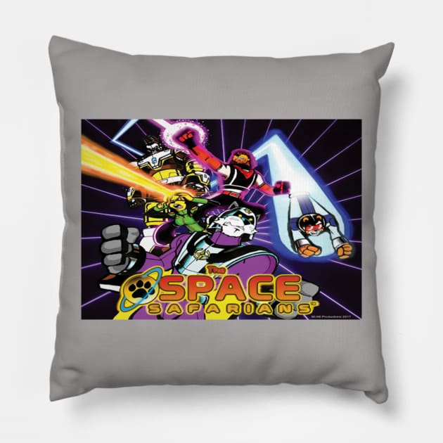 The Space Safarians group picture Pillow by DocNebula