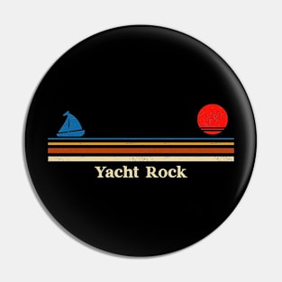 Retro Vintage Yacht Rock Sunset Pin