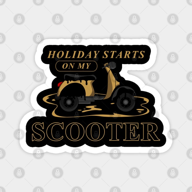 Holiday starts on my scooter Magnet by Markus Schnabel