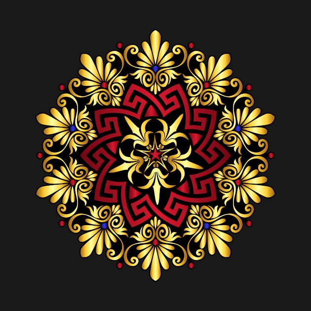 Gold Greek ornament Meander by kavalenkava
