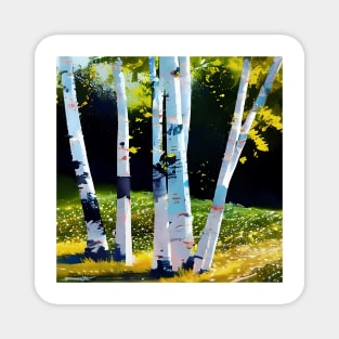 Sun on Birch Trees Magnet