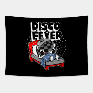 Disco Fever Original Funny Cute 70's Retro Disco Ball Party Cartoon Tapestry