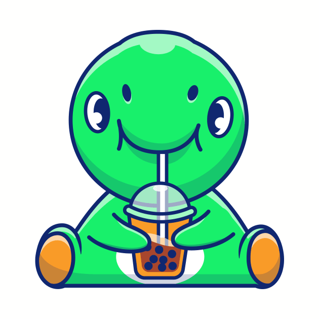 Cute Dinosaur Drink Bubble Tea Cartoon by Catalyst Labs