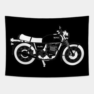 Norton Commando 850 White Outline Tapestry